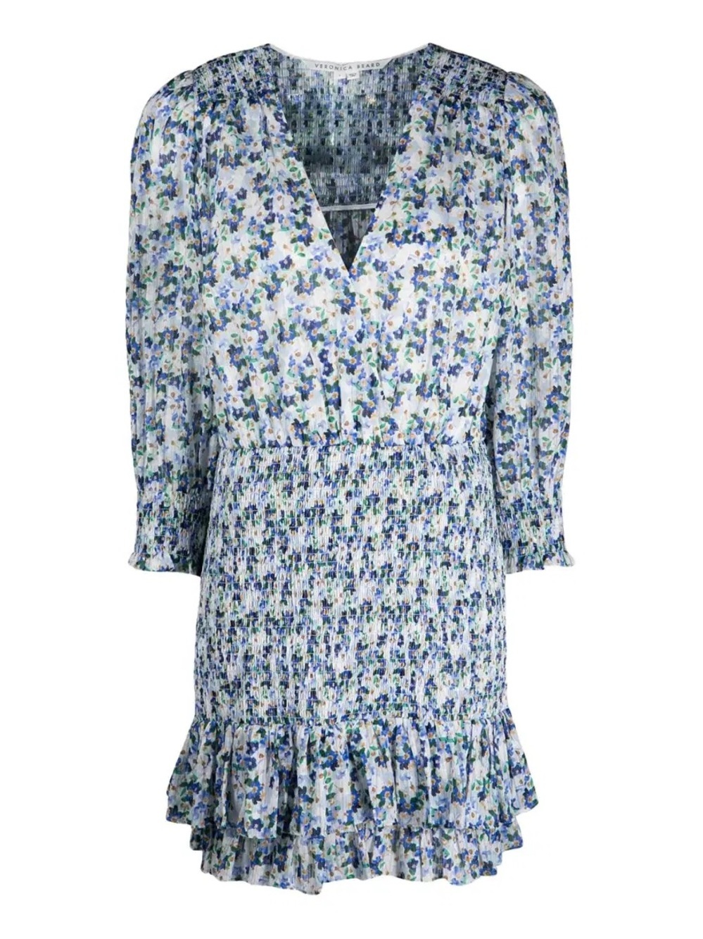 Veronica Beard Women's Cobalt multi Darrah Smocked Floral Mini Dress - Picture 1 of 11
